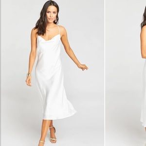 NWT Show Me Your MuMu Verona Cowl Dress - Ivory Luxe Satin